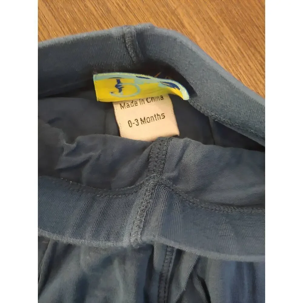 NEW Kickee Pants Blue Cargo Pants Infant baby Boys Size 0-3 months